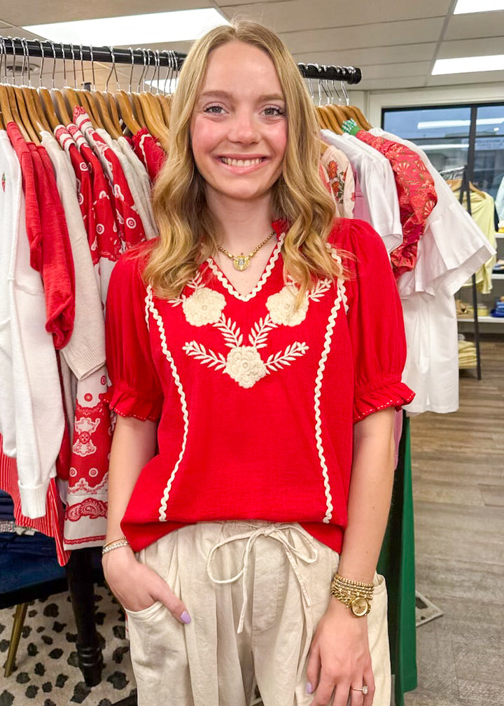 Sister Mary Dana Embroidered Top