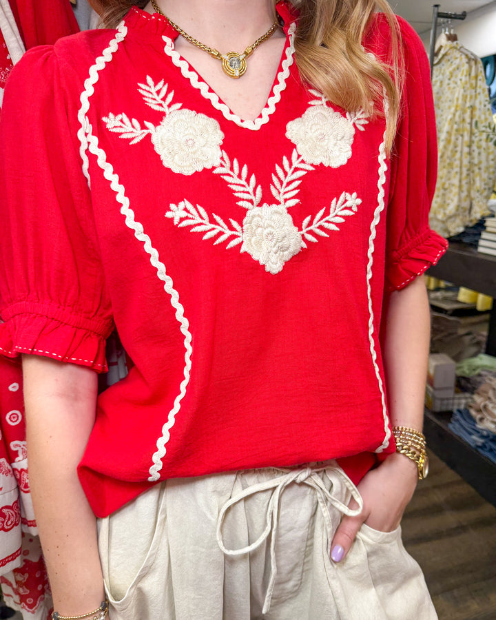 Sister Mary Dana Embroidered Top