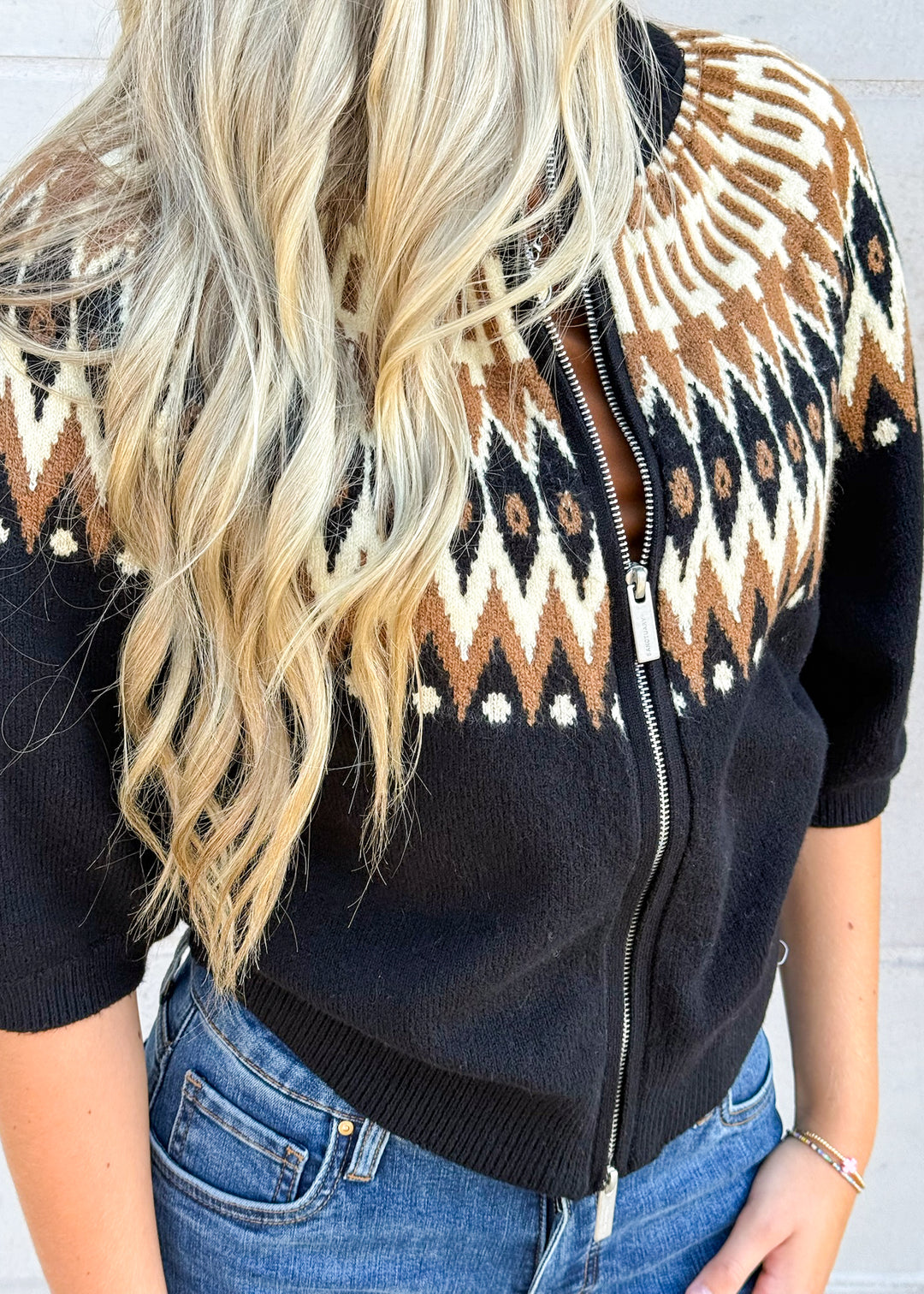 Sanctuary Clothing Fairisle Zip Up