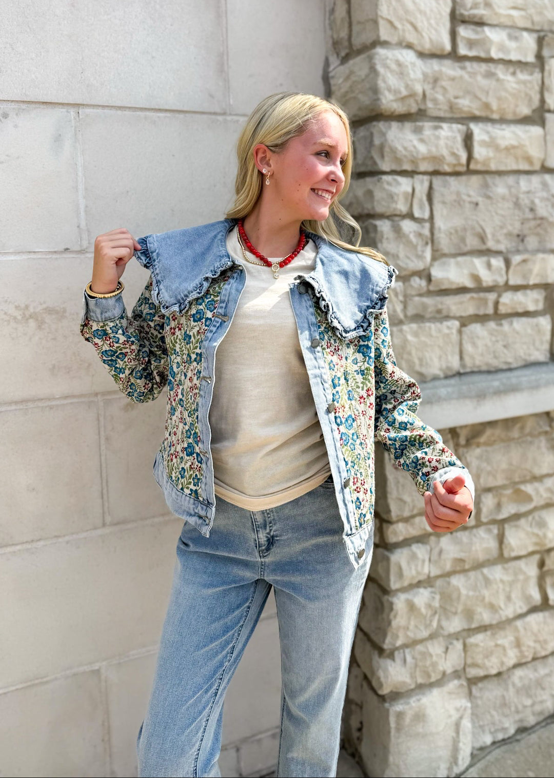 Elle Vintage Embroidered Denim Jacket