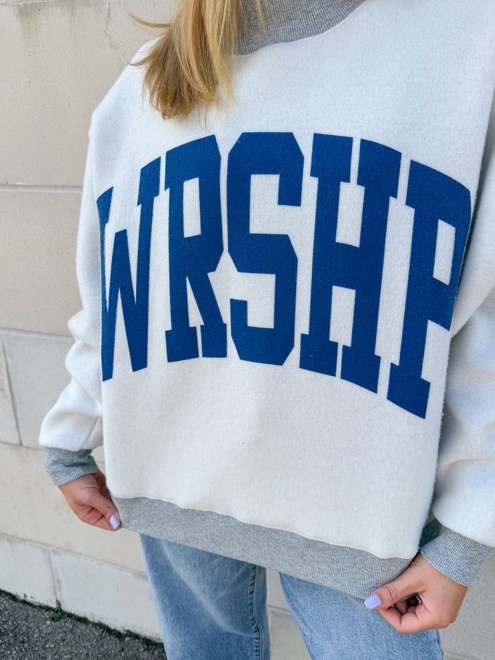 WRSHIP 2-Sided Mock Neck Sweatshirt