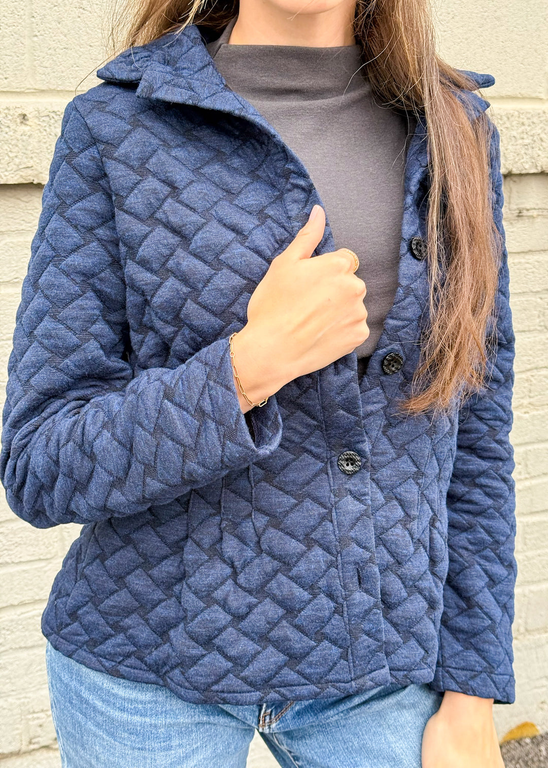 Natalie Quilted Button Down Jacket