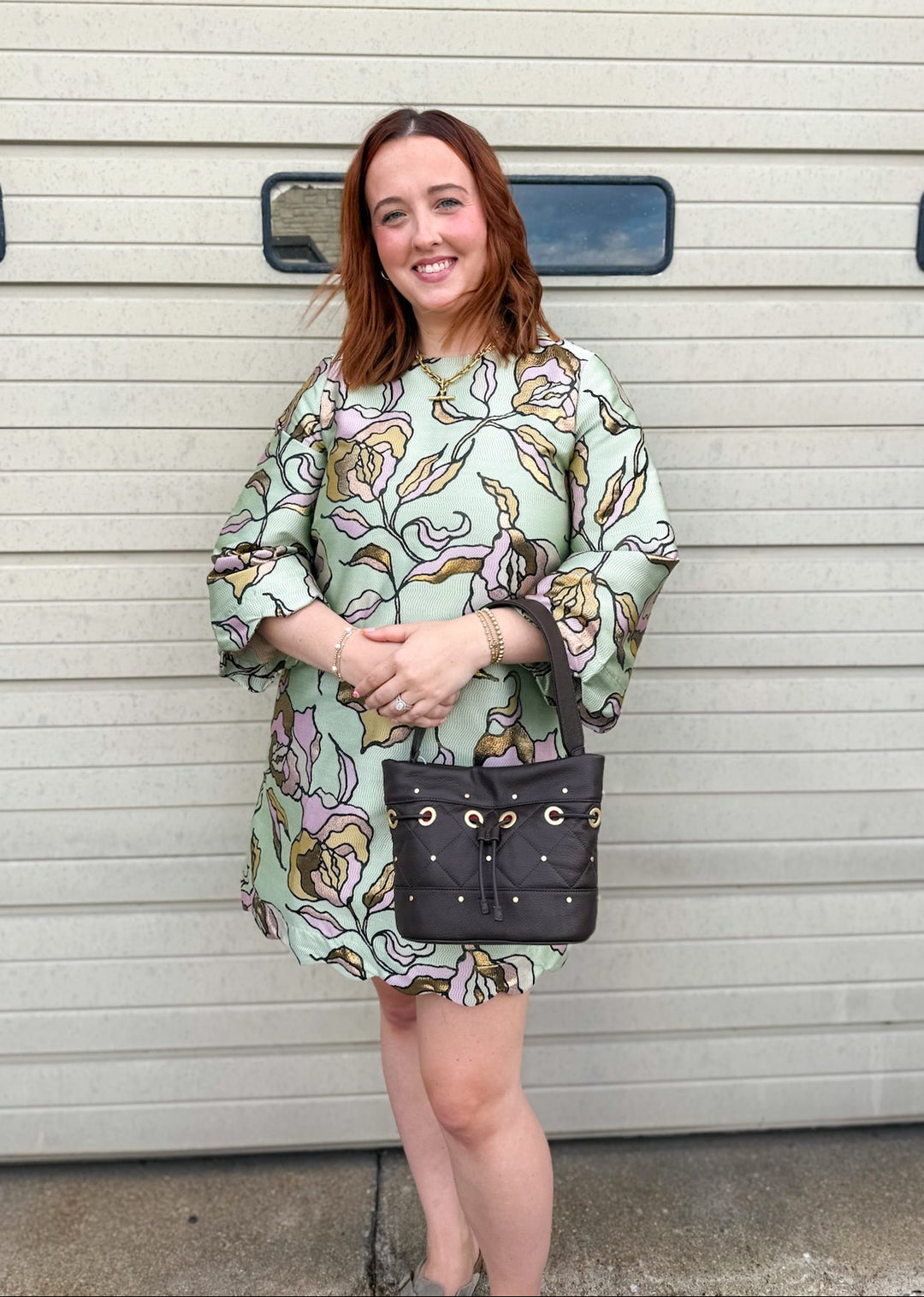 Uncle Frank Floral Scalloped Mini Dress