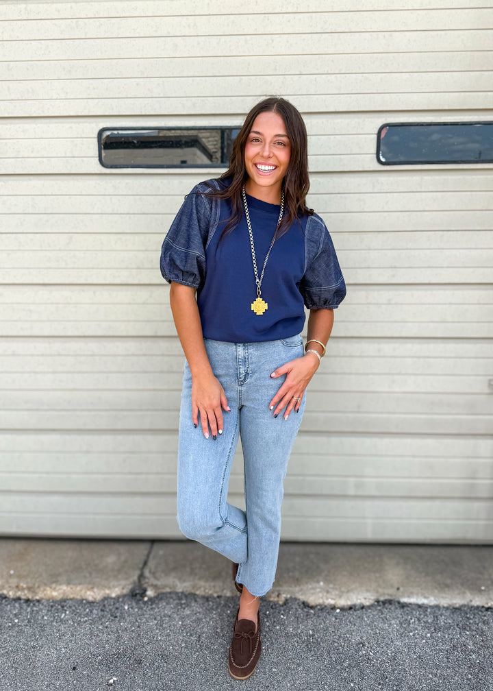 Judy Denim Sleeve Top