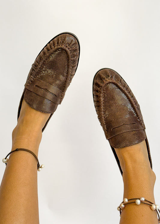 Dolce Vita Betzy Loafers - Mocha Embossed Suede