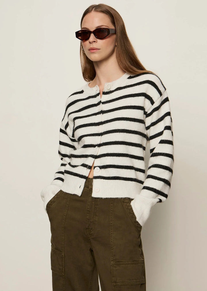 Sanctuary Clothing Must Have Cardi - Chalk w/ Black Stripe