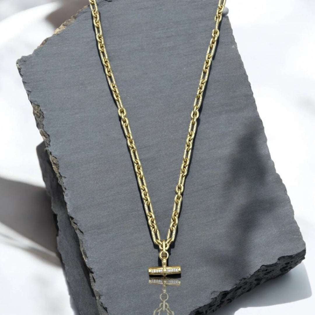 Tat2 Designs Mini Vintage Silver & Gold Byron Toggle Necklace