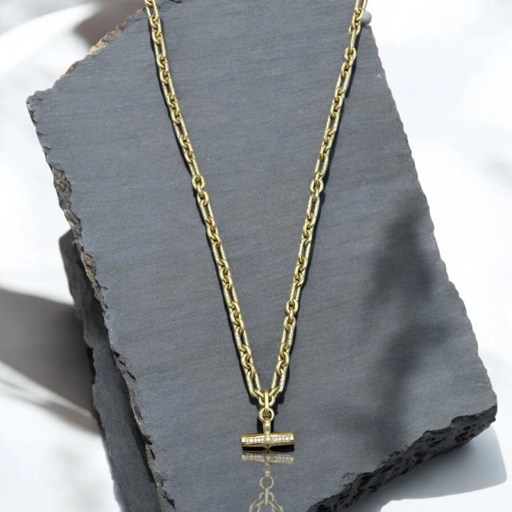 Tat2 Designs Mini Vintage Silver & Gold Byron Toggle Necklace