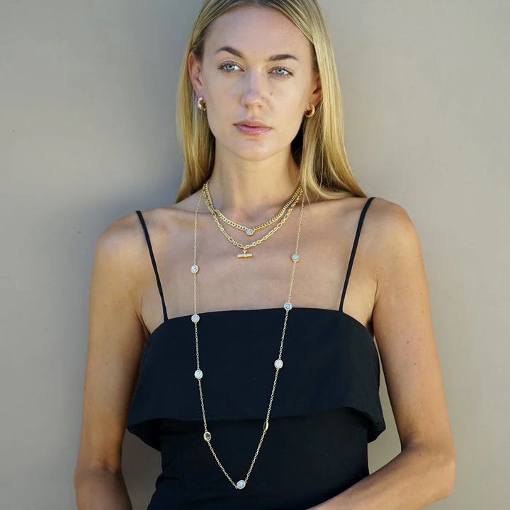 Tat2 Designs Mini Vintage Silver & Gold Byron Toggle Necklace