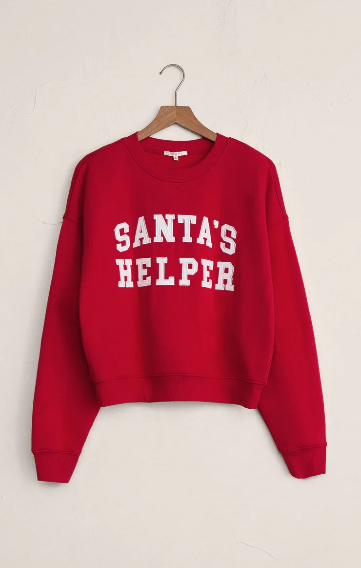 Z Supply Holiday Sweatshirt - Santa's Helper