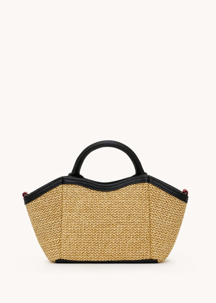 Hammitt Paul Mini Handbag - Noir Smooth Raffia/Gunmetal