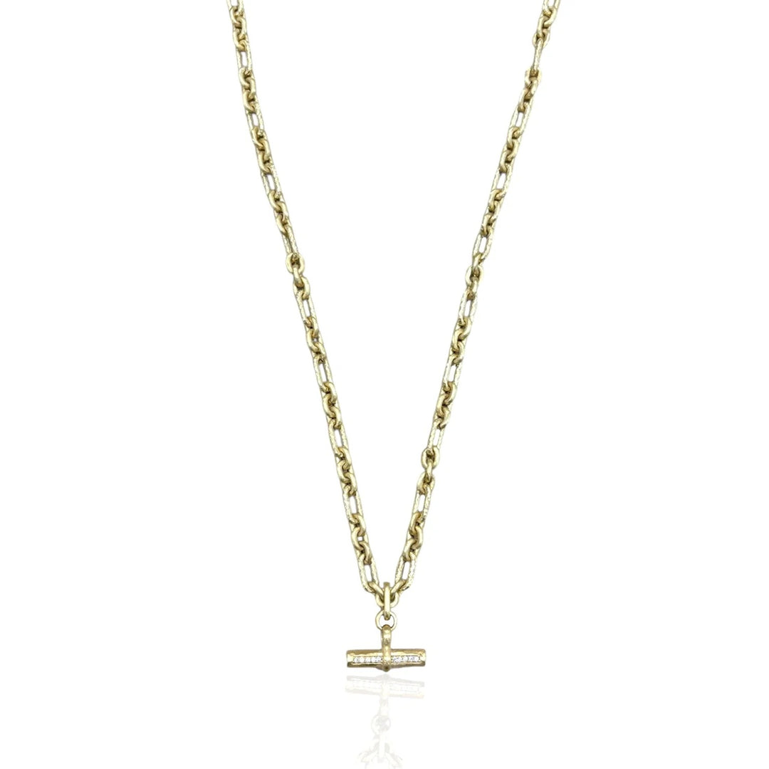 Tat2 Designs Mini Vintage Silver & Gold Byron Toggle Necklace