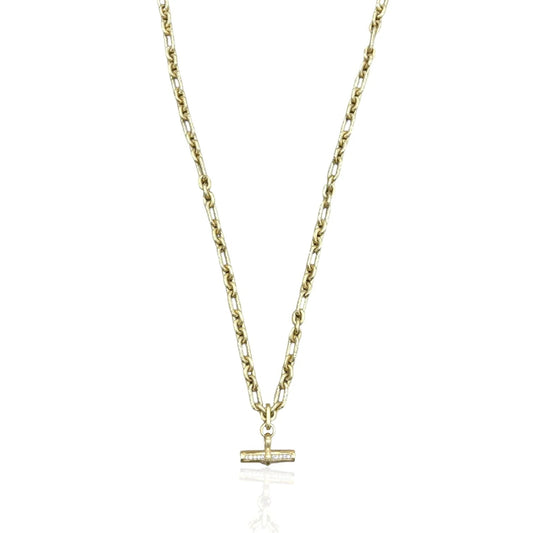 Tat2 Designs Mini Vintage Silver & Gold Byron Toggle Necklace