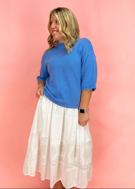 Eleanor Eyelet Midi Skirt