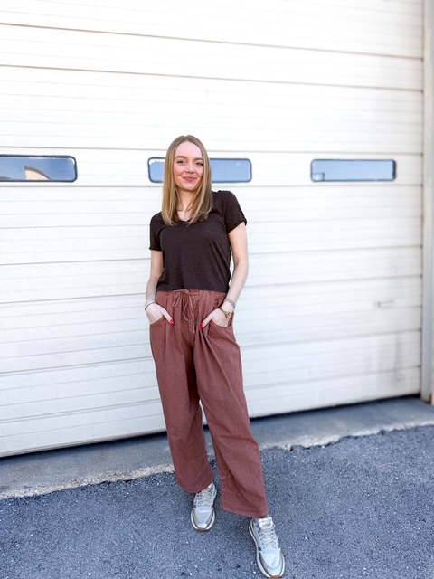 Free People Chambers Laid Back Pull On Pant - Canyon Sunset