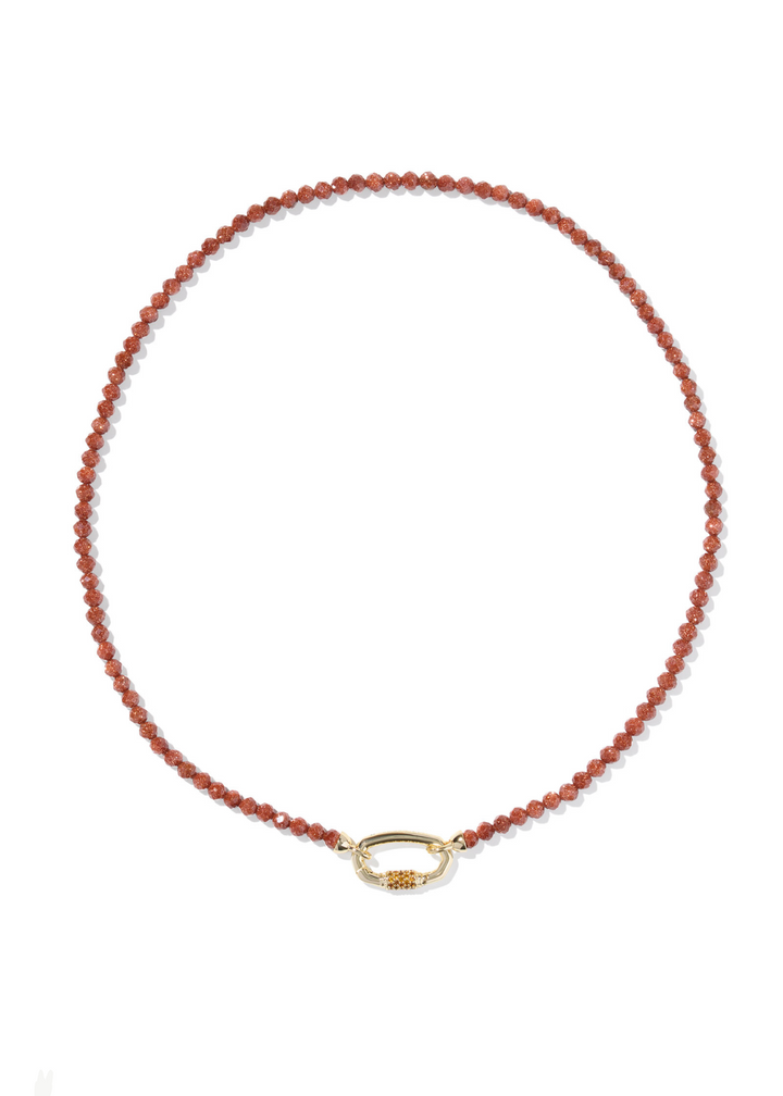 Kendra Scott Emery Beaded Strand Necklace - Gold/Orange Goldstone