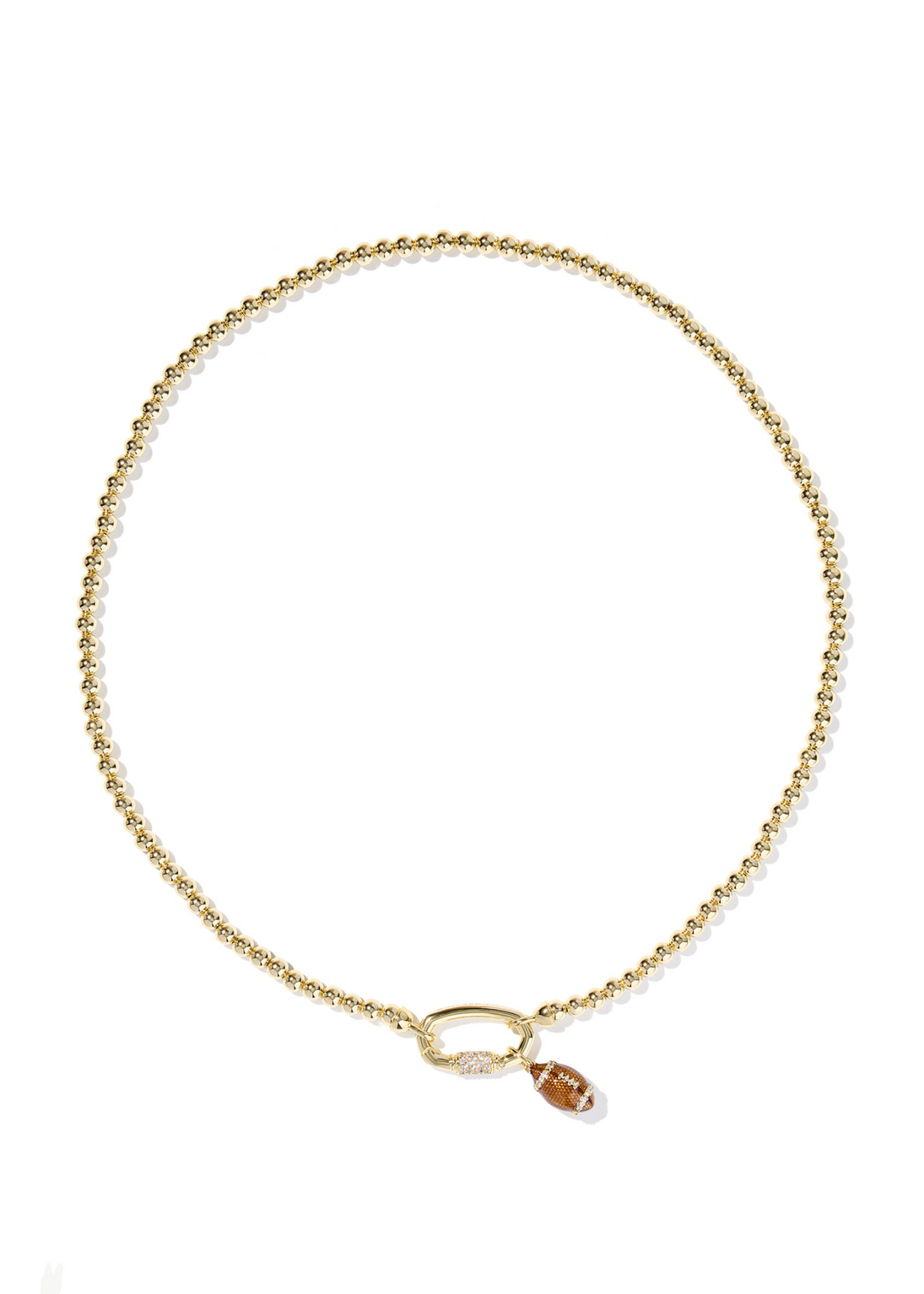 Kendra Scott Football Metal Strand Necklace - Gold/White CZ