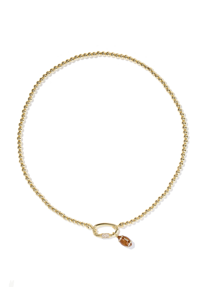 Kendra Scott Football Metal Strand Necklace - Gold/White CZ