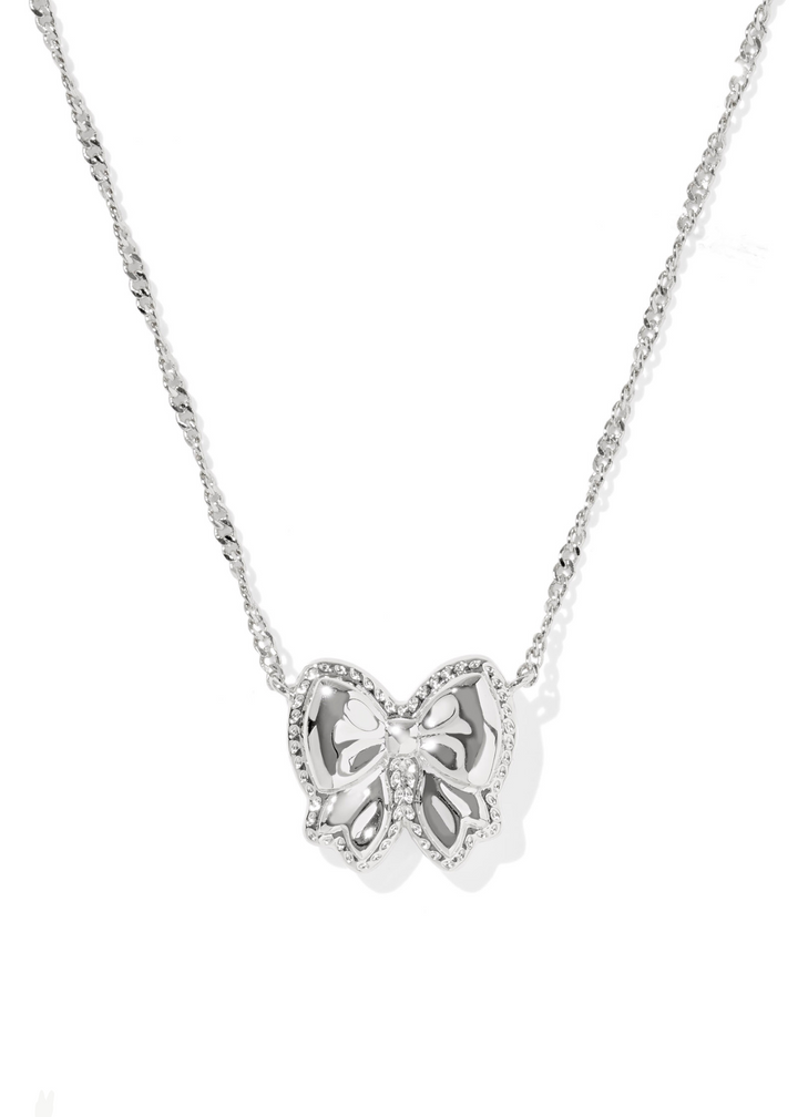 Kendra Scott Haley Bow Short Pendant Necklace - Rhodium/Ivory Mother of Pearl