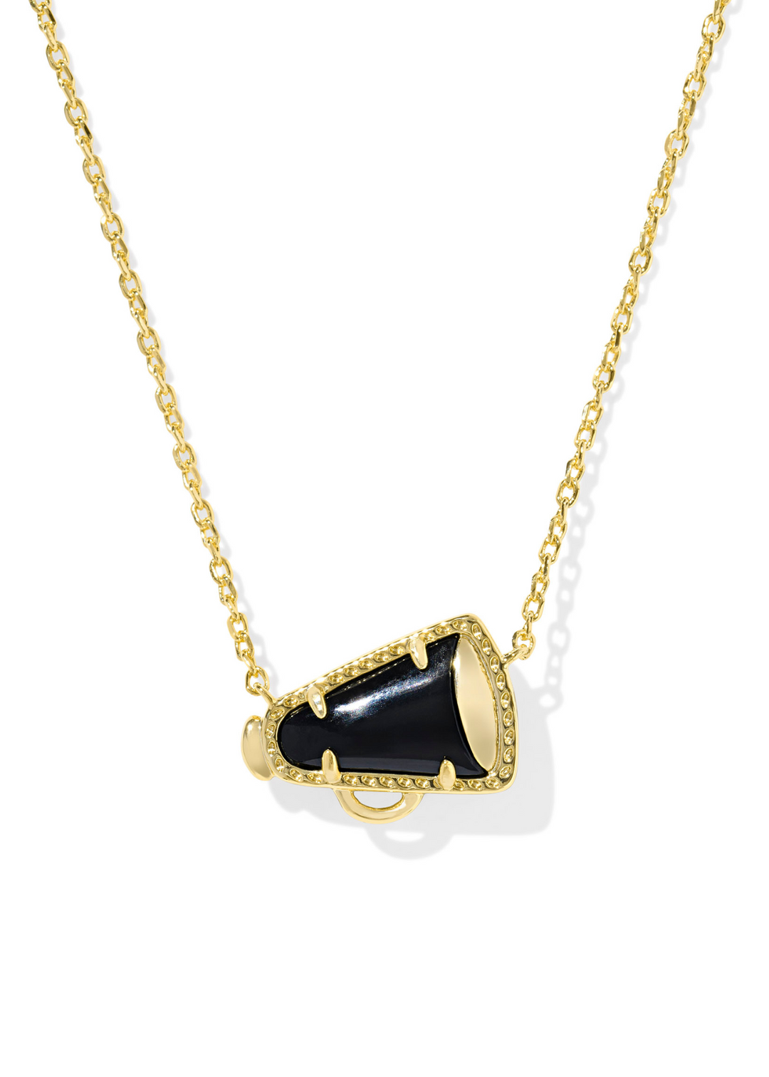 Kendra Scott Cheer Short Pendant Necklace in Gold/Black Agate