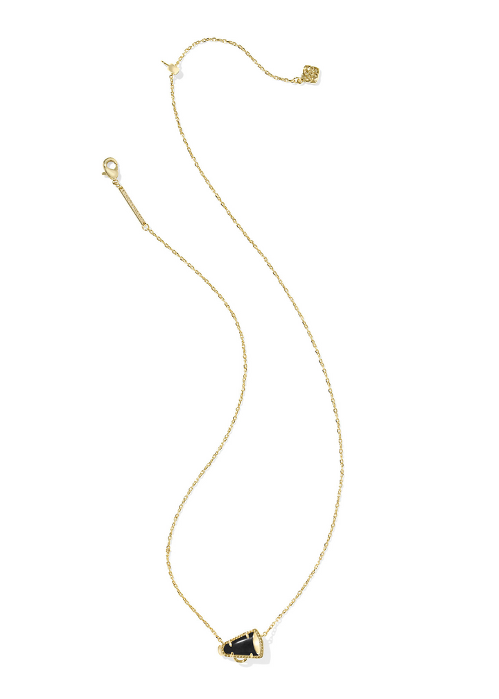 Kendra Scott Cheer Short Pendant Necklace - Gold/Black Agate