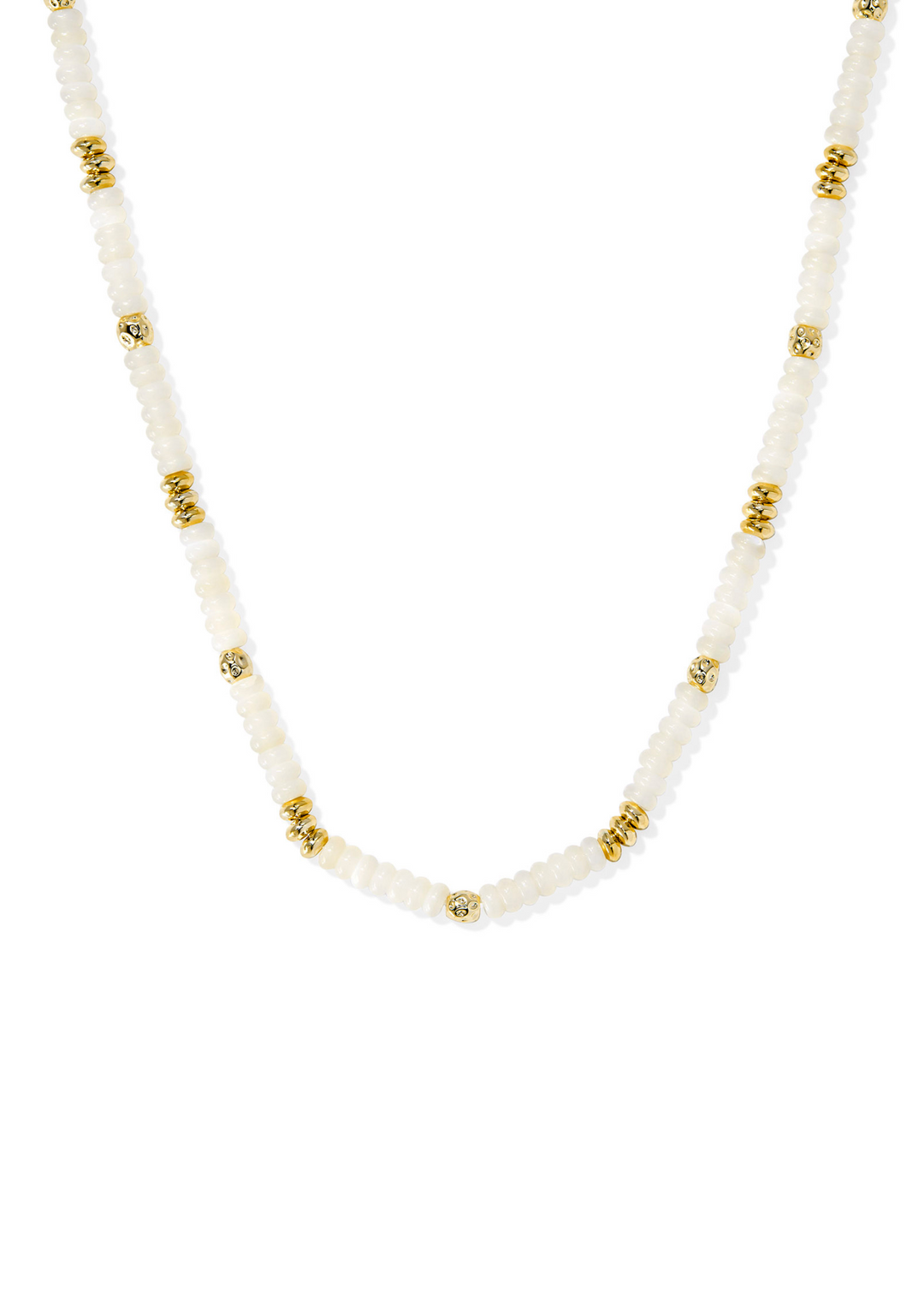 Kendra Scott Deliah Strand Necklace in Gold/Ivory Mother of Pearl on a white background