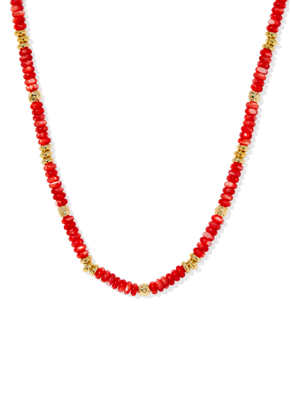 Kendra Scott Deliah Strand Necklace in Gold/Red Mother of Pearl on a white background