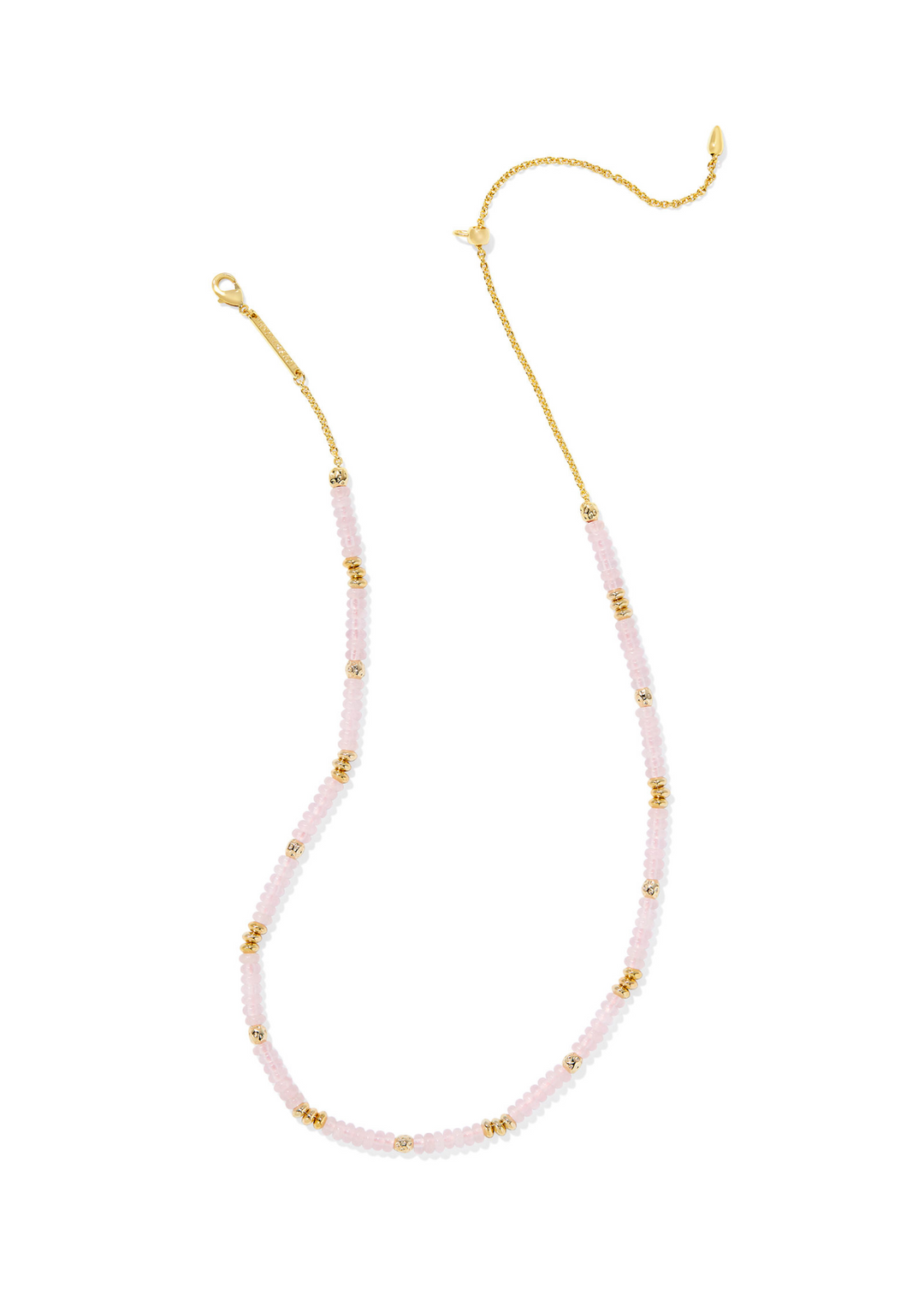 Kendra Scott Deliah Strand Necklace - Gold/Rose Quartz