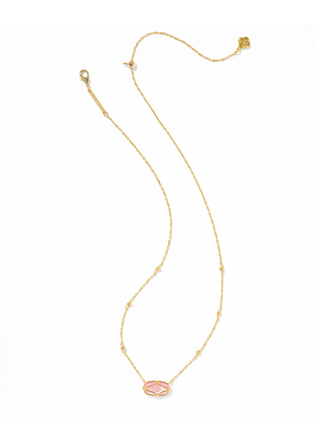 Kendra Scott Elisa Lattice Frame Short Pendant Necklace - Gold/Blush Ivory MOP