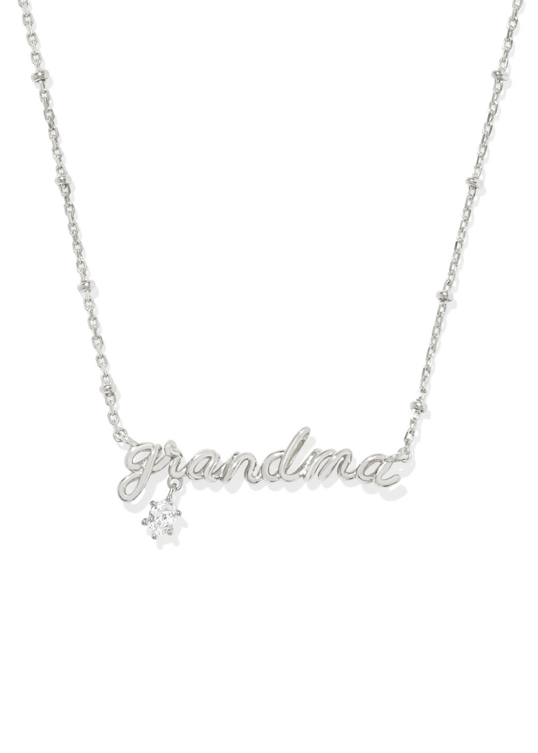 Kendra Scott Grandma Crystal Short Pendant Necklace in Rhodium