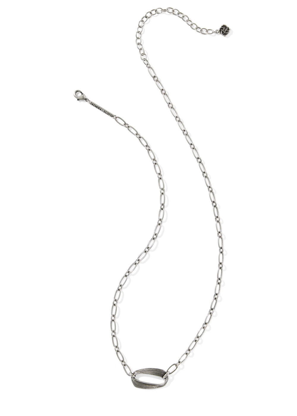 Vintage silver necklace on a white background