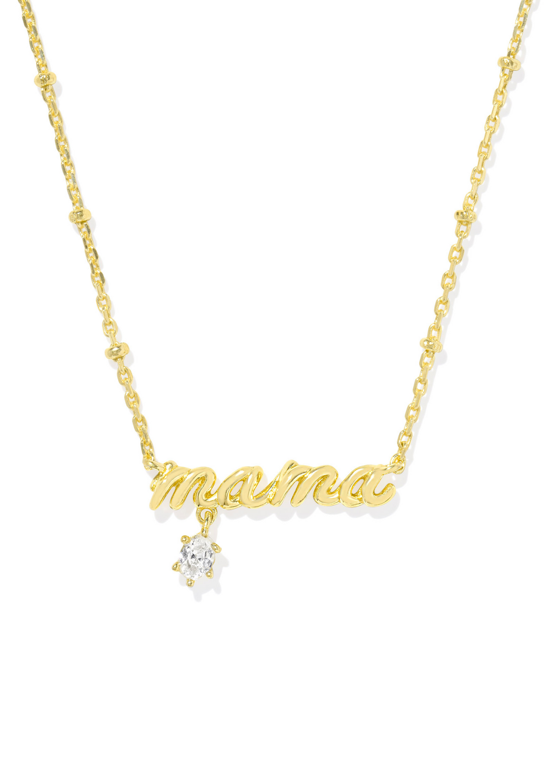 Kendra Scott Mama Crystal Short Pendant Necklace in Gold