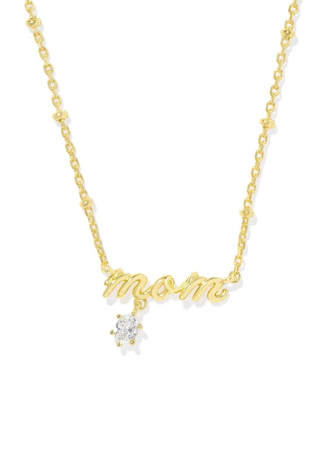 Kendra Scott Mom Crystal Short Pendant Necklace in Gold