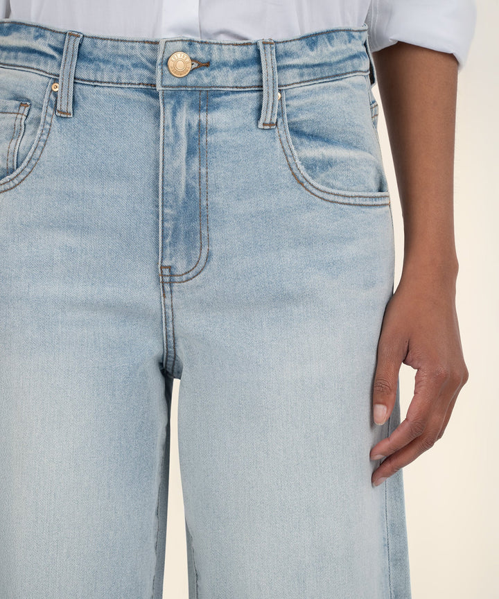 Kut From the Kloth Gwen High Rise Wide Leg Roll Up Jeans