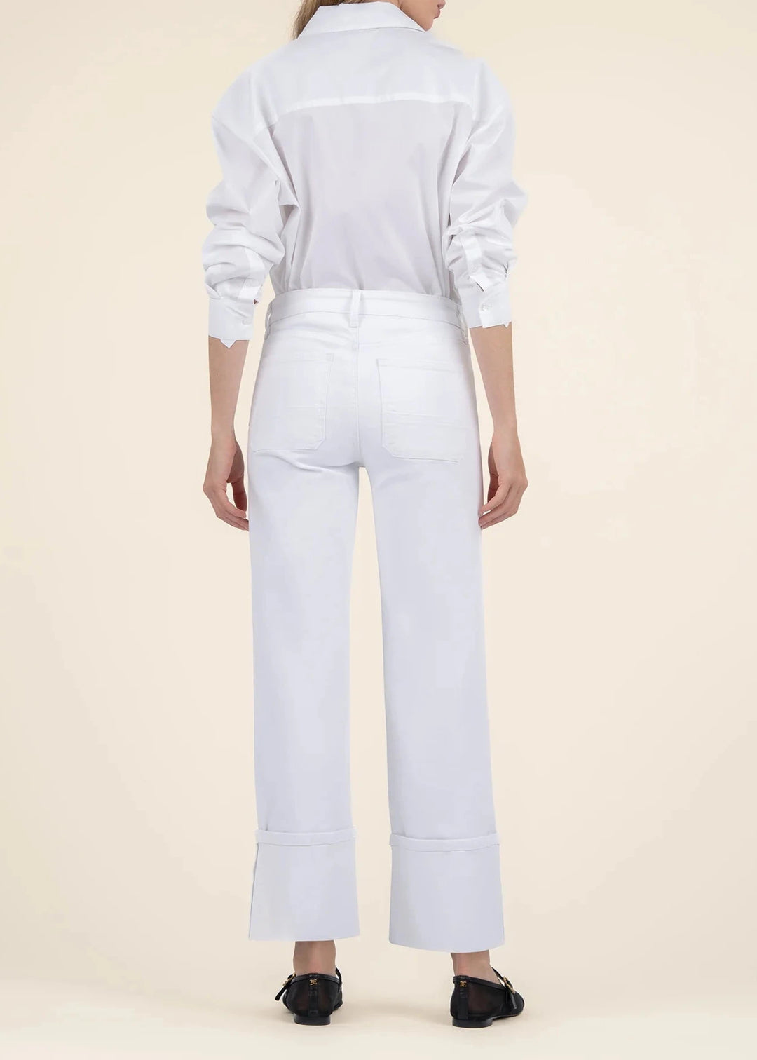 Kut From the Kloth Charlotte High Rise Fab Ab Wide Leg-Roll Up Jeans
