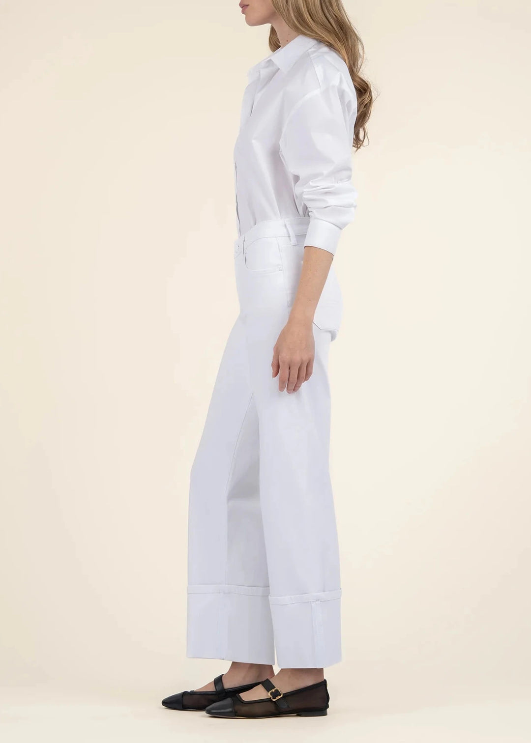 Kut From the Kloth Charlotte High Rise Fab Ab Wide Leg-Roll Up Jeans