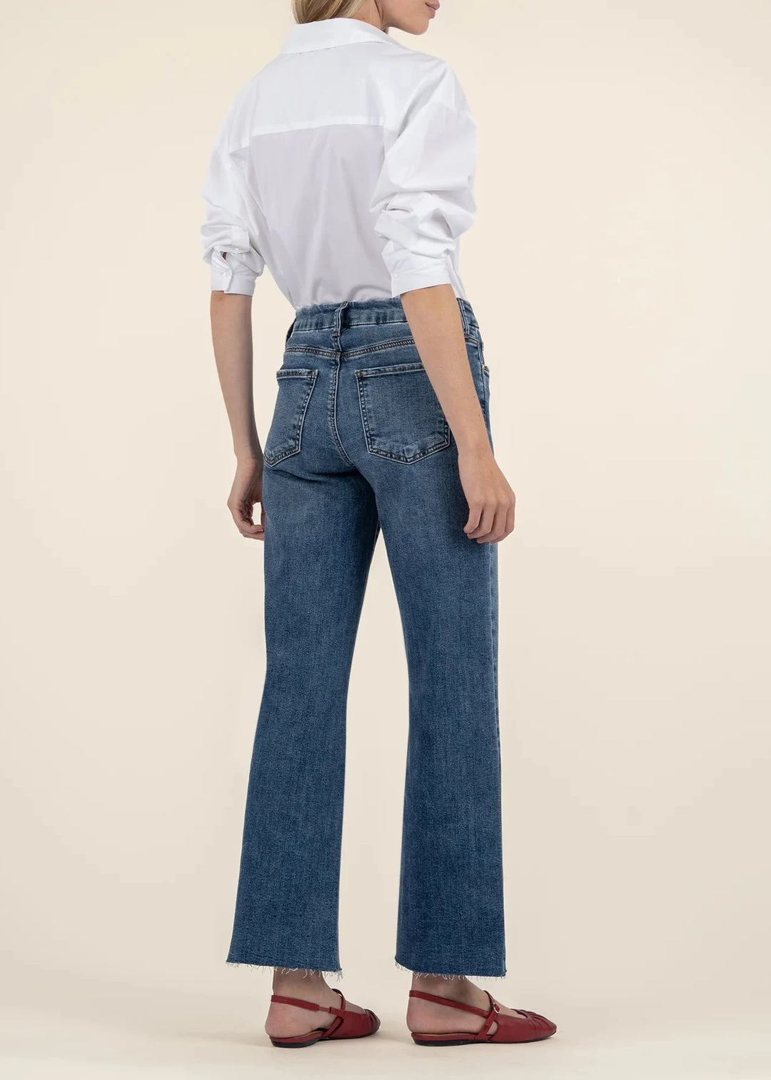 Kut From the Kloth Meg High Rise Fab Ab Wide Leg Raw Hem Jeans - Family