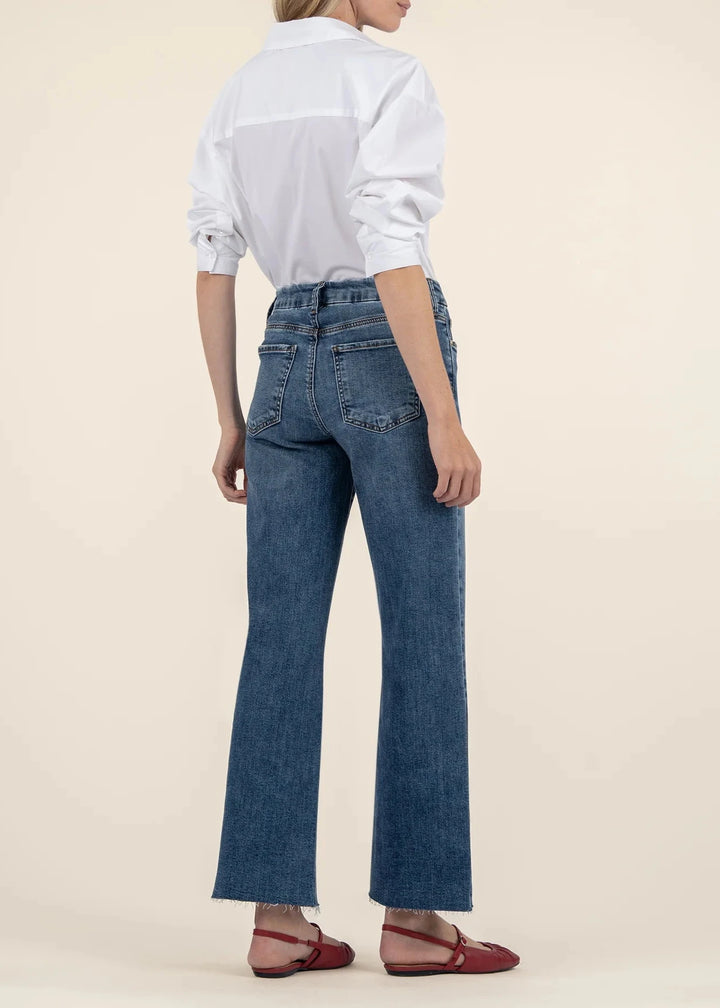 Kut From the Kloth Meg High Rise Fab Ab Wide Leg Raw Hem Jeans - Family