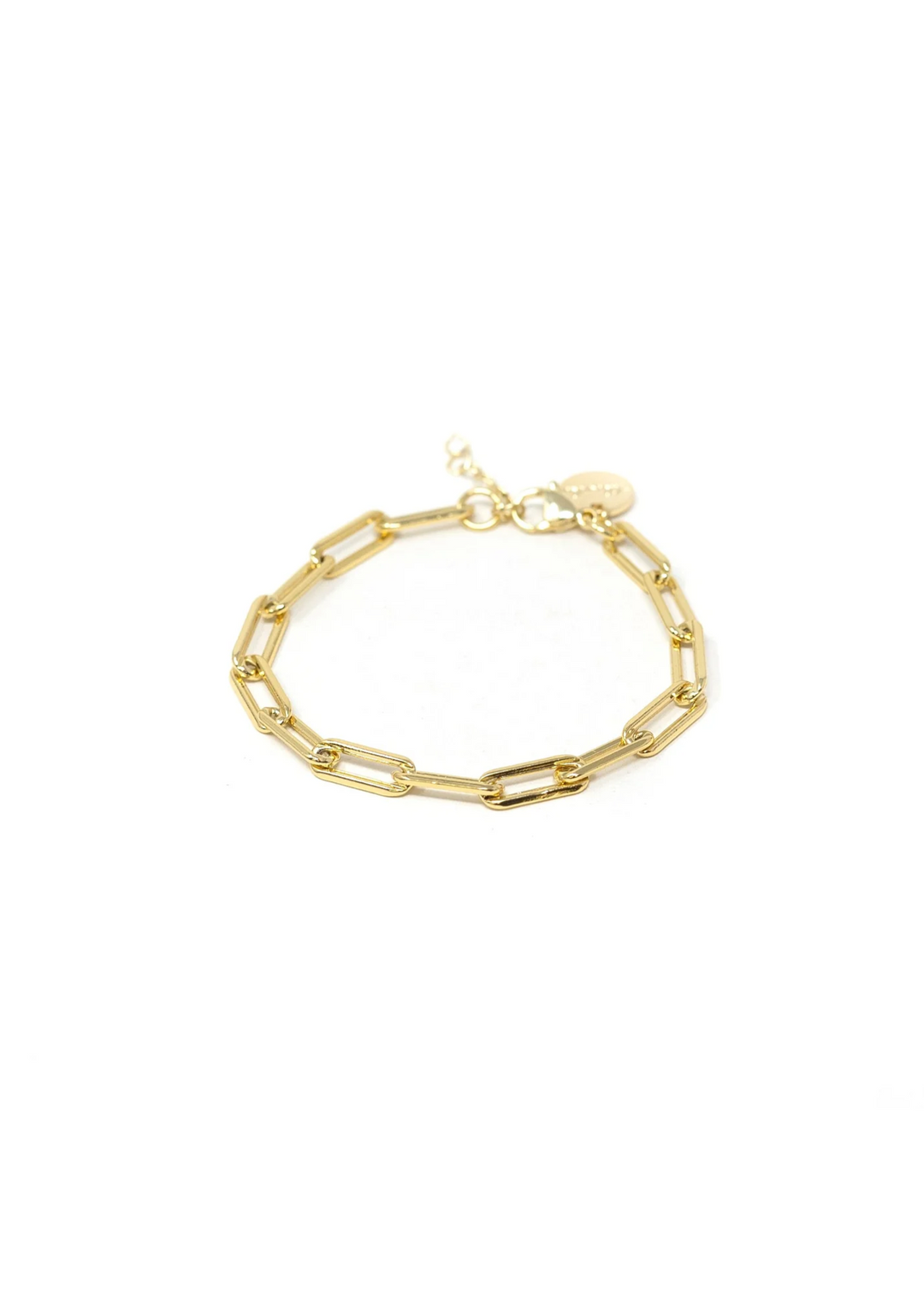 Gold Leo Bracelet on a white background