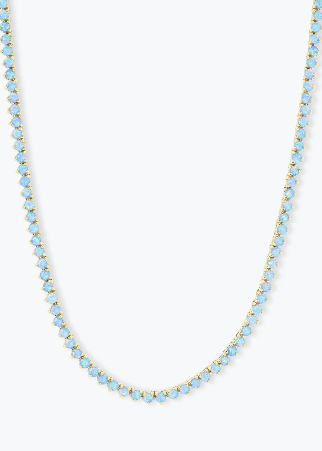 Melinda Maria Not Your Basic Blue Opal 18" Tennis Necklace - Gold/Blue Opal