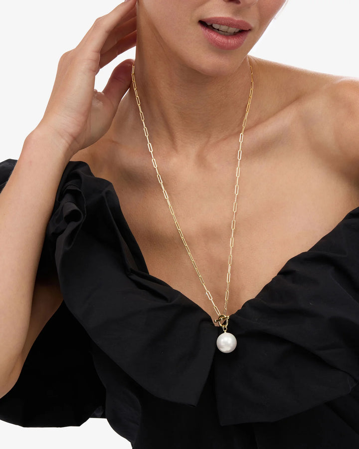 Melinda Maria XL Life's A Ball Pearl Pendant Necklace - Gold