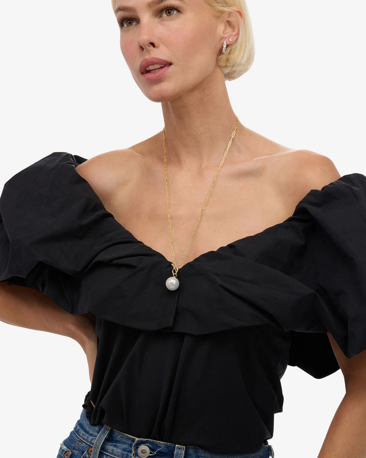 Melinda Maria XL Life's A Ball Pearl Pendant Necklace - Gold