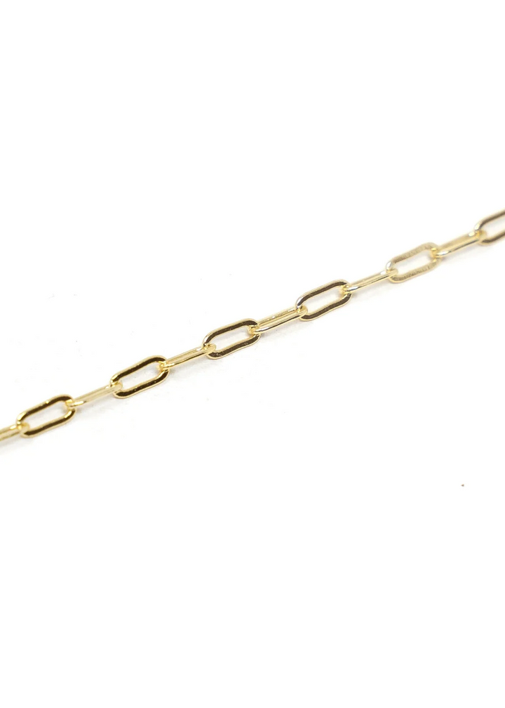 Mini Paperclip Chain Necklace - Gold