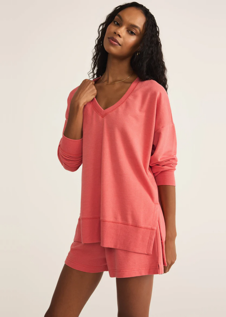 Z Supply Modern V-Neck Weekender - Persimmon