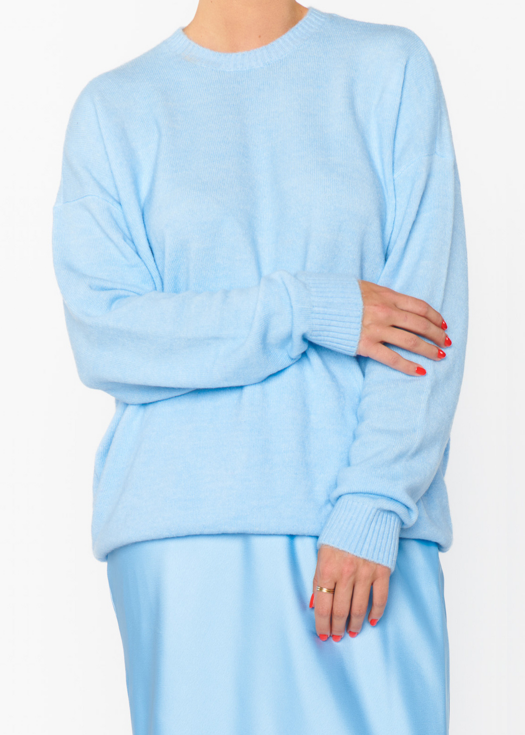 Show Me Your Mumu Feel Good Sweater in Blue Me Away Knit