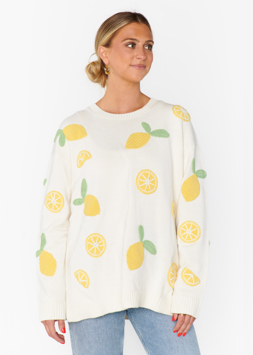 Show Me Your Mumu Go To Sweater in Lemon Sorbet Knit