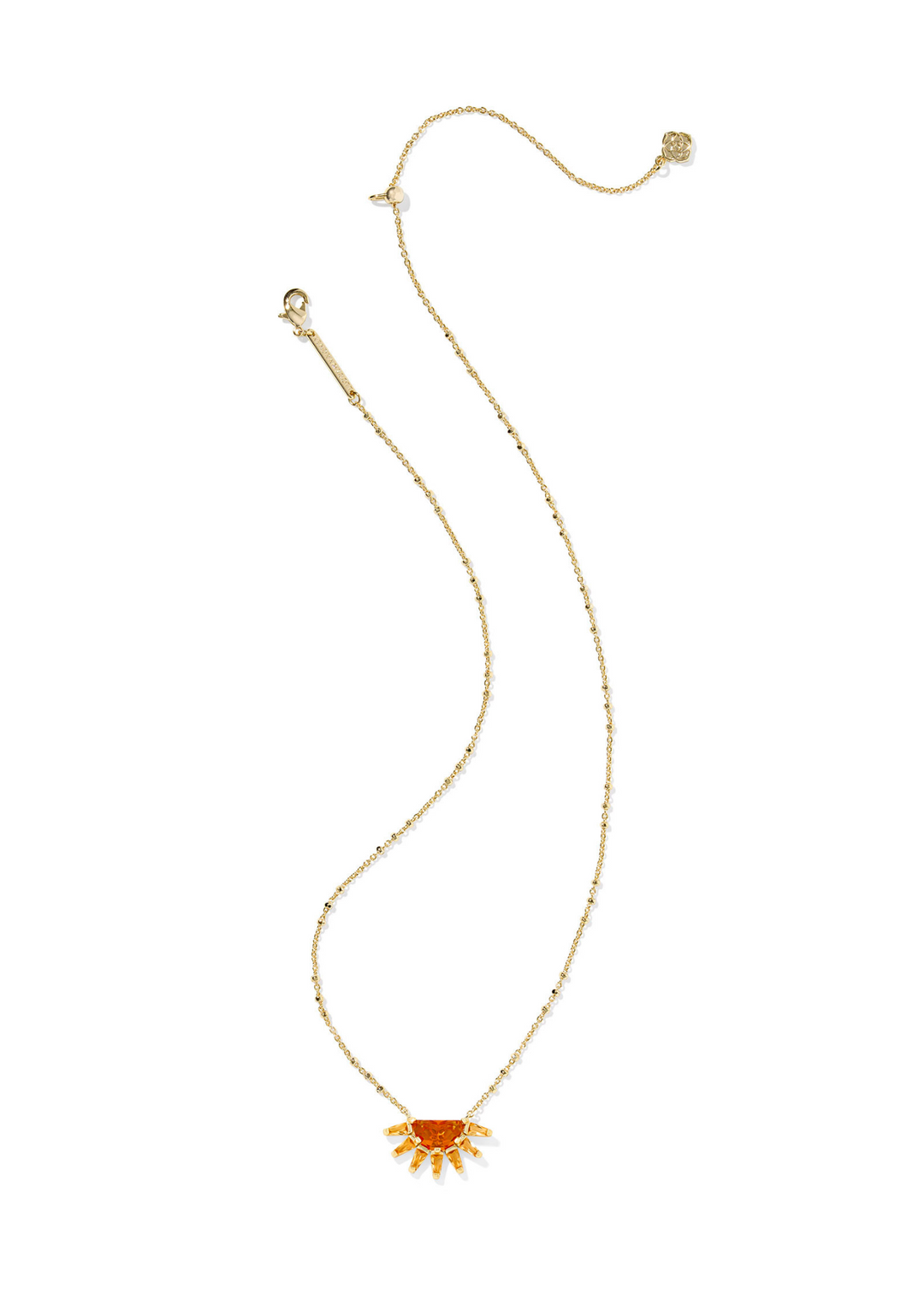 Kendra Scott Samantha Sun Short Pendant Necklace - Gold/Orange Glass