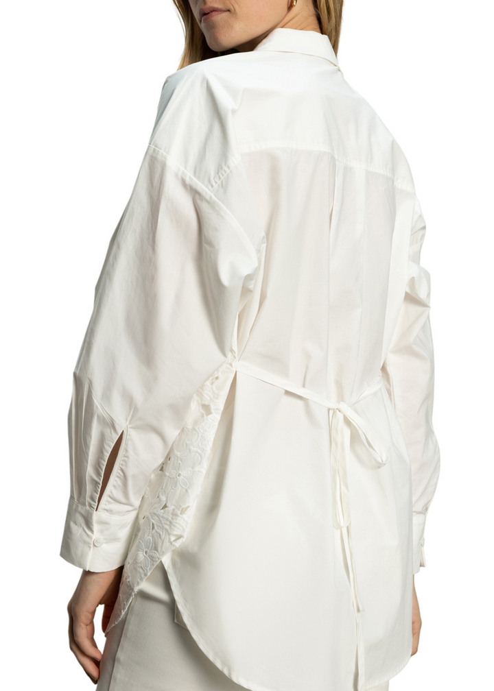 Sanctuary Clothing Lace Boyfriend Tie Back Shirt
