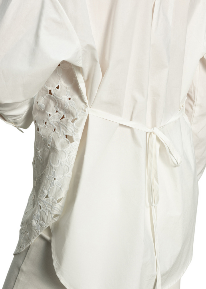Sanctuary Clothing Lace Boyfriend Tie Back Shirt