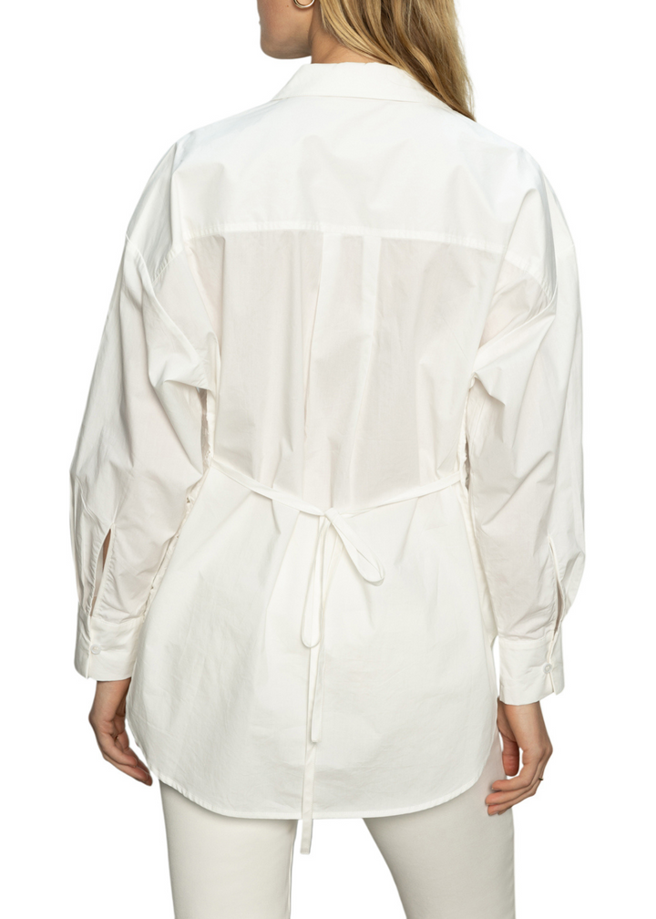 Sanctuary Clothing Lace Boyfriend Tie Back Shirt